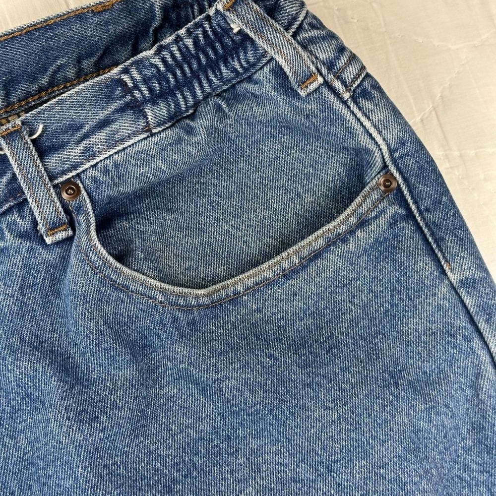 LL Bean Flannel Lined Jeans Mens Comfort Waist 42x29‎ Blue Relaxed Straight Y2K - Picture 8 of 13